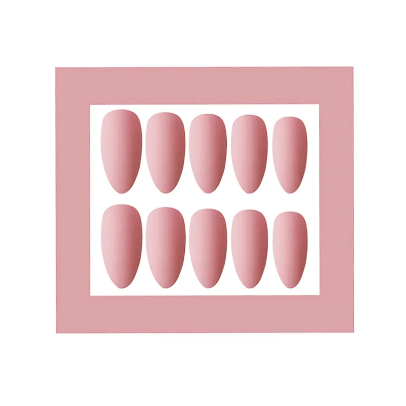 Nusx Matte Pure Color False Nails Popular Designs Glue Long Tip Patch Artificial Nail Chip Extensions 4