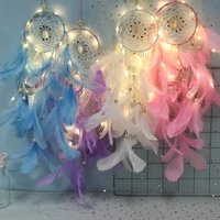 1pc Feather Girl Catching Dream Net Openwork Dream Catching Lace Dreamcatcher Bead Handmade Valentine's Day Gift 2