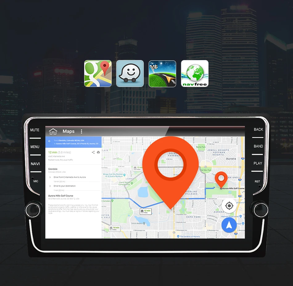 Eunavi 2 Din Android 9,0 универсальный автомобильный Радио мультимедийный плеер gps навигация головное устройство 8 дюймов ips сенсорный экран 1024*600 HD wifi