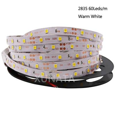 2835 60leds WW 5m AC/DC 12V Светодиодные ленты SMD 2835 5054 5630 5050 Водонепроницаемый светодиодный светильник полосы 600 светодиодный 1200 светодиодный гибкий светодиодный лента светильник белый/теплый белый - Испускаемый цвет: 2835 60leds WW