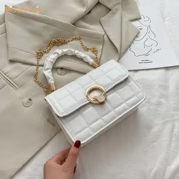 

Portable Women Handbag Tote Pleated PU Leather Lady Chain Small Shoulder Bags Outdoor Shopping Accessaries Supplies