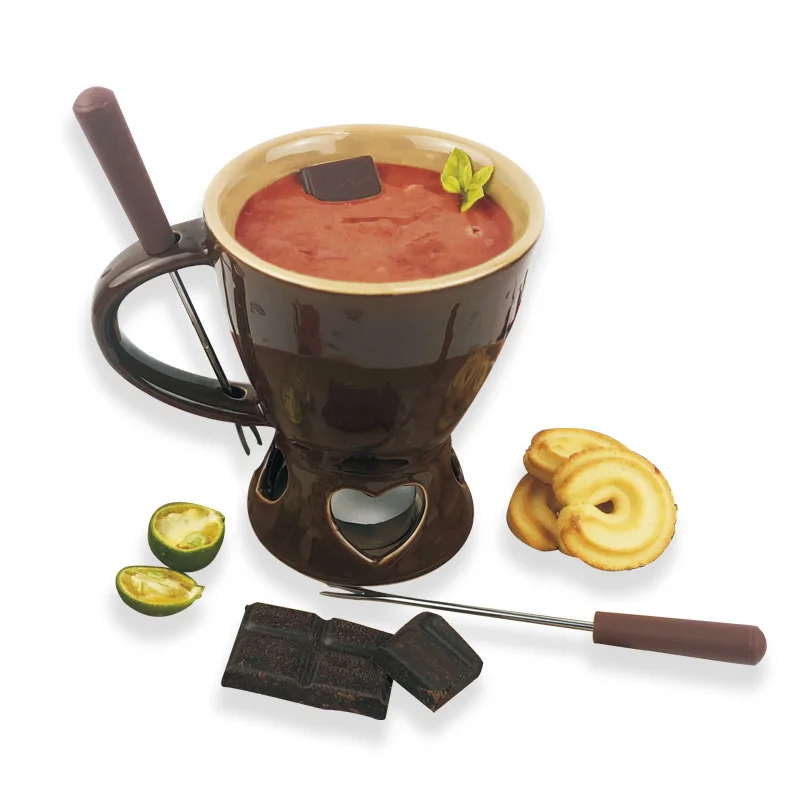 Fondue Mug Set Personal Mini Fondue Pots Chocolate and Cheese Maker Kit Individual Butter Melter Cup Small Queso Warmer