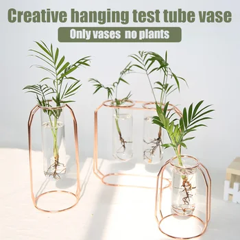 

Metal Test Tube Vase Planter Terrariums Decorations for Living Room Decor MYDING