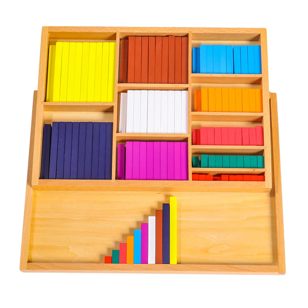 Montessori Colored Counting Bars Fractional box Montessori Math mathematics Eductional Materials Learning Tools Preschool Toys