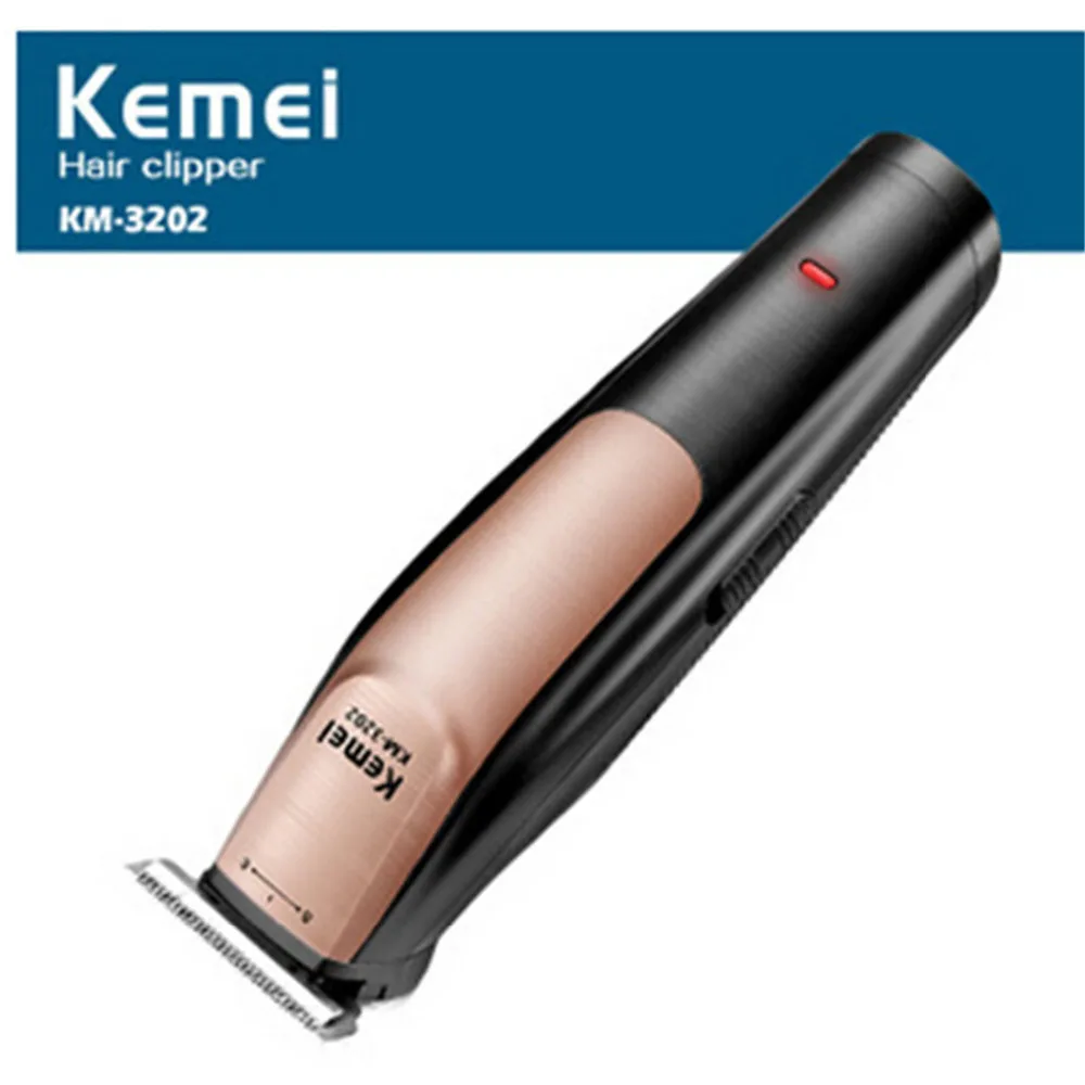 Kemei 0 мм триммер для волос, электрическая машинка для стрижки волос, перезаряжаемый триммер для моделирования, бритва, корешки, регулируемая машинка для стрижки KM-3202