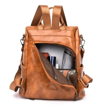 

Women's Backpack 2020 New Korean-Style PU Leather Large-Capacity Bag Crocodile Dual-Use Backpack