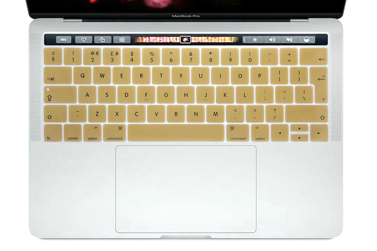 Gold HRH английский ЕС Силиконовый чехол для клавиатуры протектор кожи для Mac NewPro 1" A1706 A2159 Pro 15" A1707 с сенсорной панелью // - Цвет: Gold