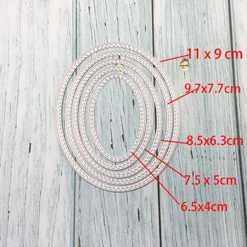 

5pcs/Lot Oval Shape Metal Cutting Dies Stencils for DIY Scrapbooking/photo Album Decorative Embossing DIY Paper Cards Handmade