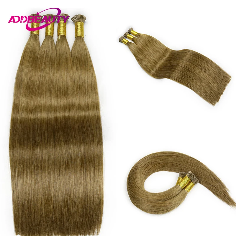 Straight I Tip Fusion Hair Keratin Capsule 40g 50g Brazilian Human Remy Hair Extension Natural Human Hairpiece Ombre Blonde