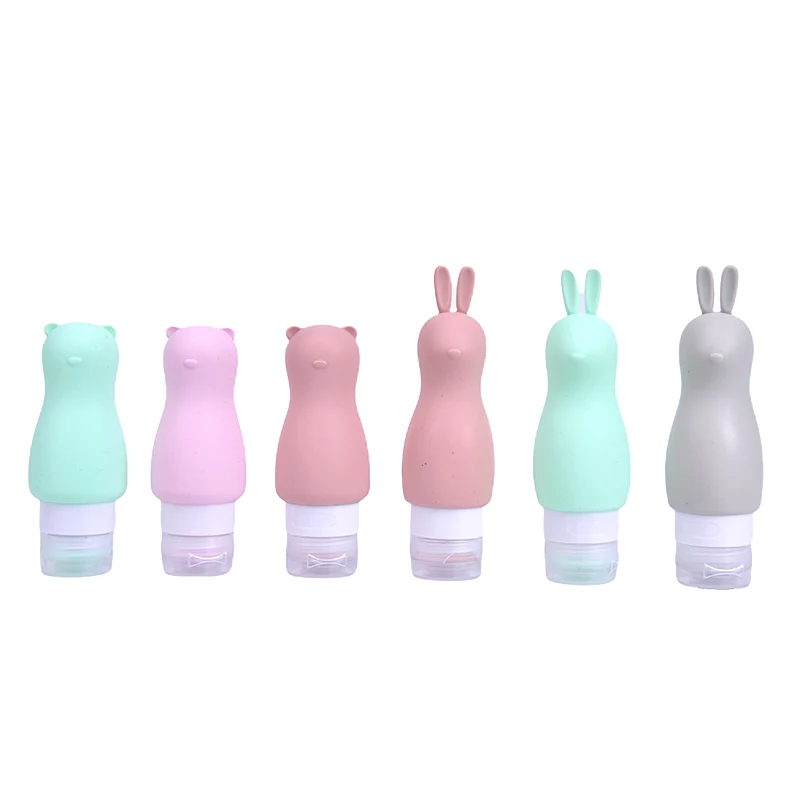 Silicone Refillable Bottles Traveler Packing Lotion Points Shampoo Container Press Bottles Cute Travel Press Bottles 90ML