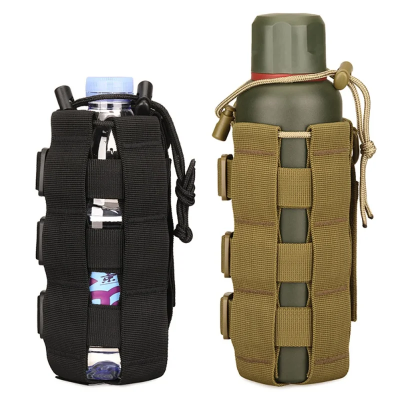 Molle Bag Tactical Water Bottle Pouch Bag Outdoor Hiking cycling Drawstring Water Bottle Holder Kettle Carrier water bottle holder