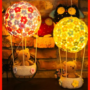 

Hot air balloon hanging light material kit handmade gift diy baby cotton crochet wool ball