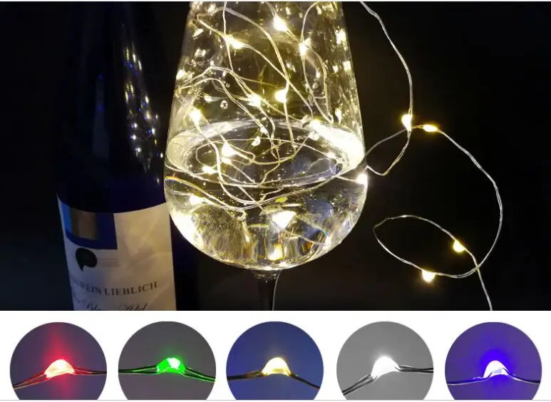 2m20light светодиодные цветные медные струны для бара, отеля, фестиваля, вечерние, Рождественские елки, атмосферное украшение, светодиодная вспышка, ночные огни