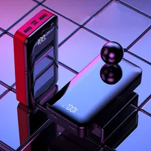 Внешний аккумулятор 20000 мАч Внешний аккумулятор 18650 повербанк 2 USB светодиодный type-c портативный мобильный телефон зарядное устройство для iPhone Xiaomi