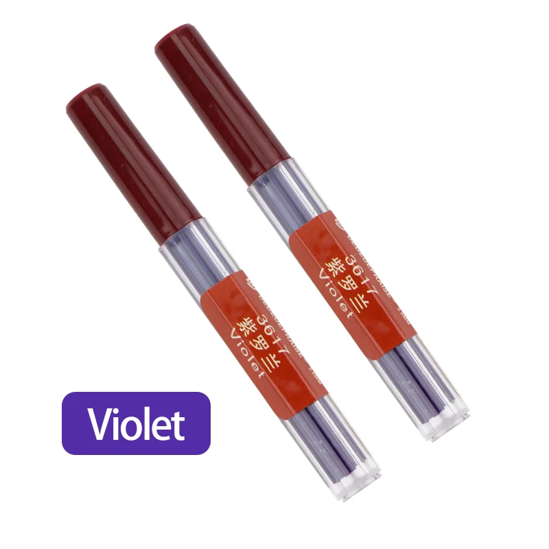 Автоматический/механический карандаш для заправки 2,0 мм, 36 цветов, толстый грифель для карандашей, замена заправок, канцелярские принадлежности - Цвет: Violet-2pcs
