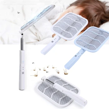 

1Pc Electric Insect Racket Swatter Zapper Batteries Power Mosquito Killer Swatter Foldable Fly Bug Zapper Killer Trap Repellent