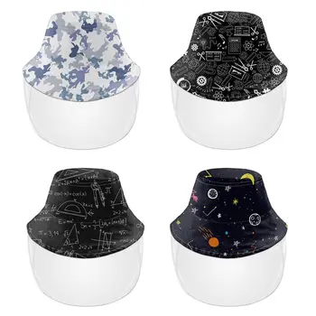 

Anti Spitting Bucket Hat Formula Print Face Shield Full Protective Fisherman Cap F3ME