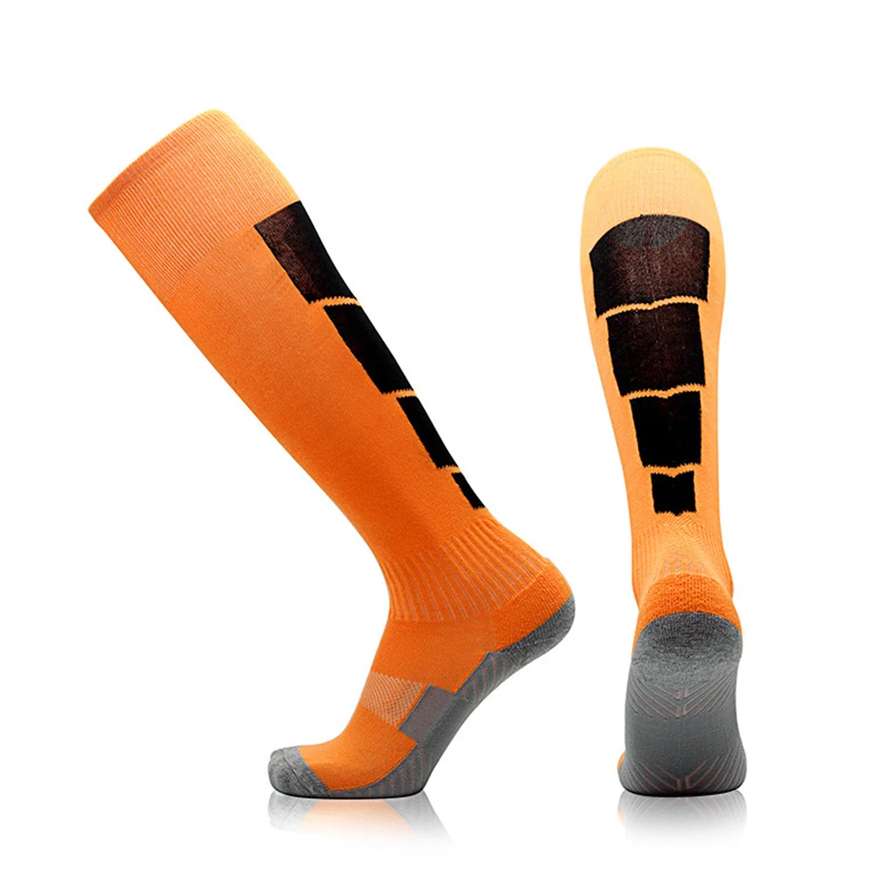 3 цвета, футбольные гетры, подходят для дезодорирования, портативные спортивные носки, удобные, нейлоновые, прочные, антисептические, длинные носки без пятки - Цвет: orange balck