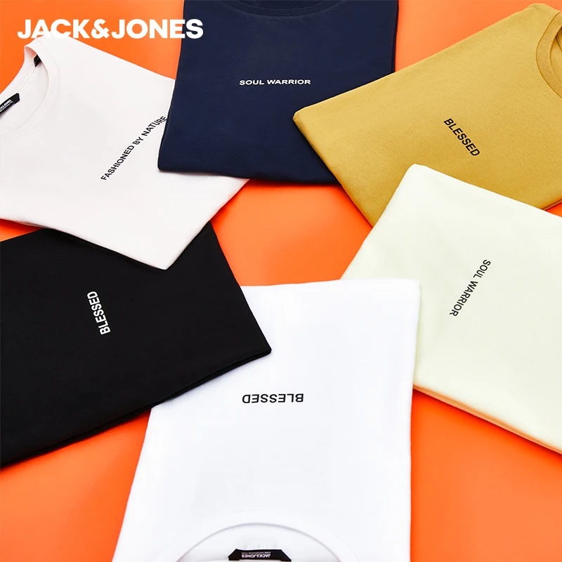 MLMR Мужская Базовая футболка из 100% хлопка с буквенным принтом JackJones новая