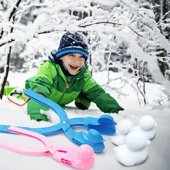 

2/4/5pcs Lovely Snowball Maker Winter Cartoon Snow Making Mold Clips Duck Round Football Shaped Children Outdoor Toys