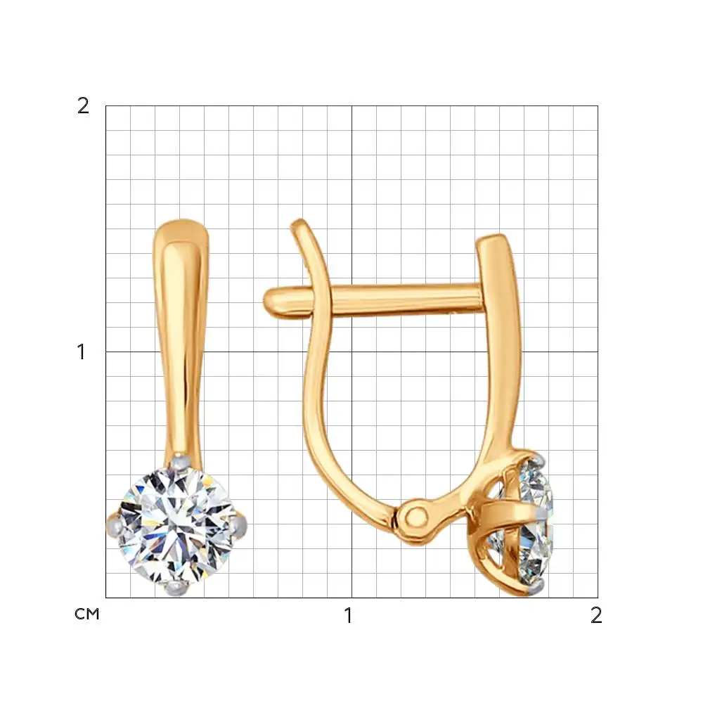 Серьги SOKOLOV из золота со Swarovski Zirconia
