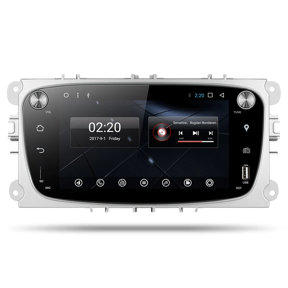 Car dvd Автомобильный DVD для Ford Mondeo C-max focus galaxy S-max автомобильный dvd gps Радио Видео плеер в тире dvd 1024*600 2DIN Android 9,0 PX6 - Цвет: Car dvd