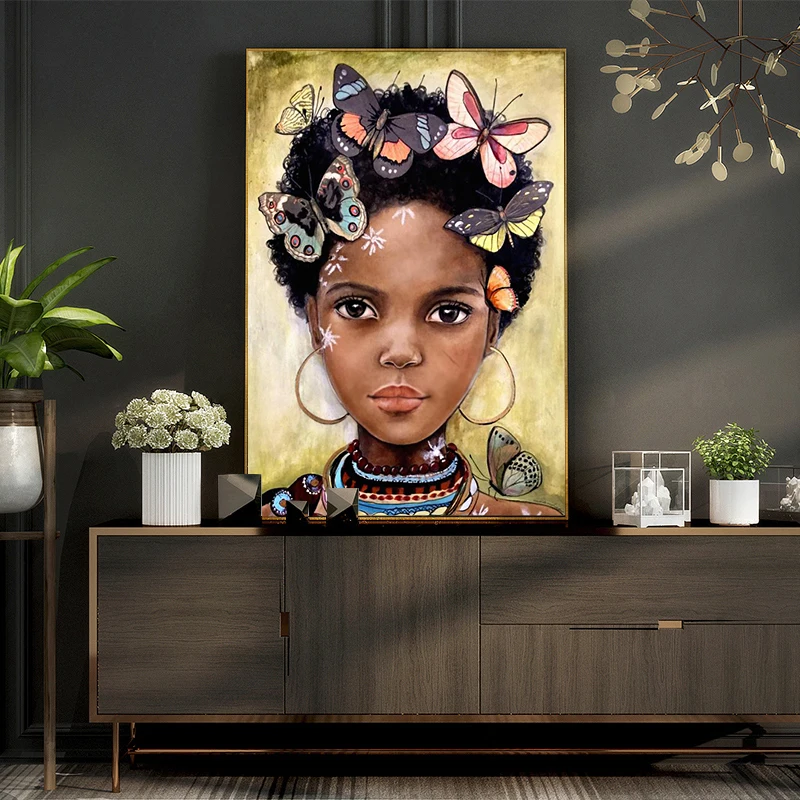 5D Full Diamond Painting African Woman Rhinestones Diamond Embroidery Cross Stitch Portrait Mosaic Decortion