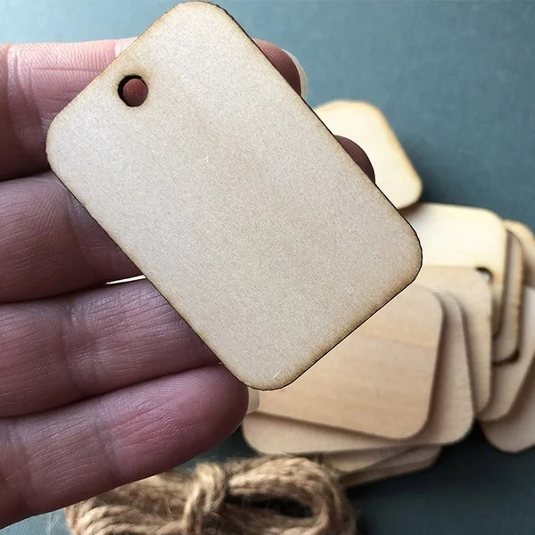 25x Wood Gift Tags Blank Wooden Tags For Wedding Decoration DIY Craft Card Making Embellishments Scrap Booking Decoupage Sign