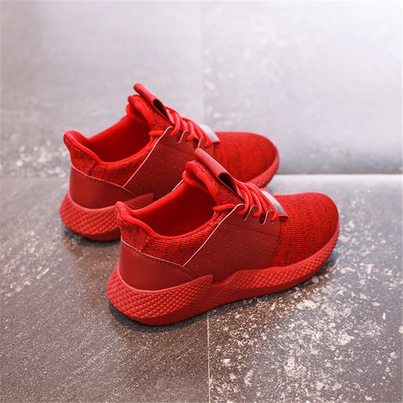 Adidasy dzieciece/Детские кроссовки; детская обувь; кроссовки для мальчиков; спортивная обувь для девочек; sapato tenis infantil chaussure enfant; для мальчиков и девочек - Цвет: Красный