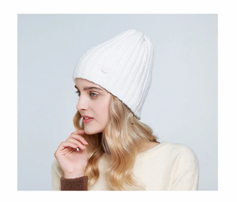 ICEbear толстые теплые зимние шапки для женщин из мягкого мохера вязаные женские шапки с двойной подкладкой шапочки E-MX19103