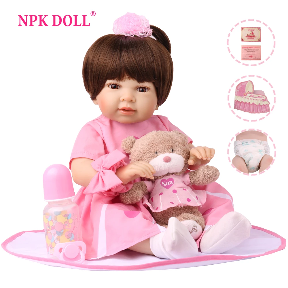 NPKDOLL игрушки Куклы реборн Полный винил реалистичные Bebe дети поддельные