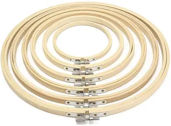 

LMDZ 6 Pcs Embroidery Hoop Set Bamboo Circle Cross Stitch Hoop Ring Sewing Hoop for Embroidery and Cross Stitch Accessories