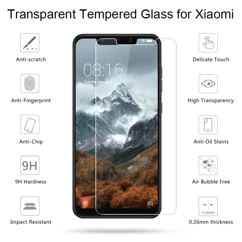 Закаленное стекло 9H для экрана Pocophone F1, жесткое стекло для Xiaomi mi A2 Lite mi A1 A2, стекло для mi 4 mi 5S Plus mi 6 mi Note 3 mi x 2S
