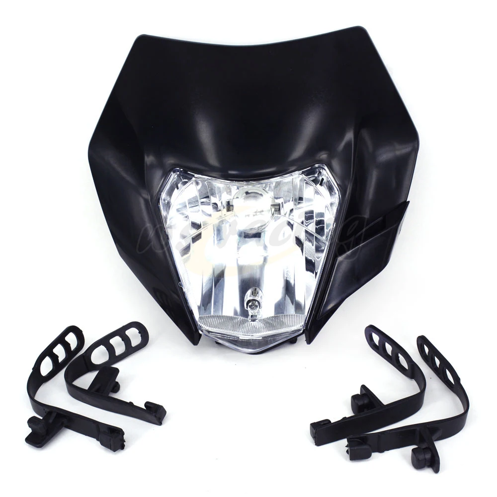 black Мотоцикл универсальный фары для KTM EXC EXCF SXF SX XC XCW DUKE SMR мотокросс эндуро Байк супермото - Цвет: black