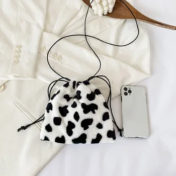 

Zebra Printed Crossbody Bags Plush Small Summer Lady Shoulder Handbags Female Simple Totes for Women 2020 Trends