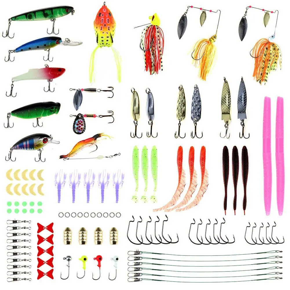 

Ilure Fishing Set 108-Piece Lures Bait Set Sequin Ray Baby Soft Bait Hot Models