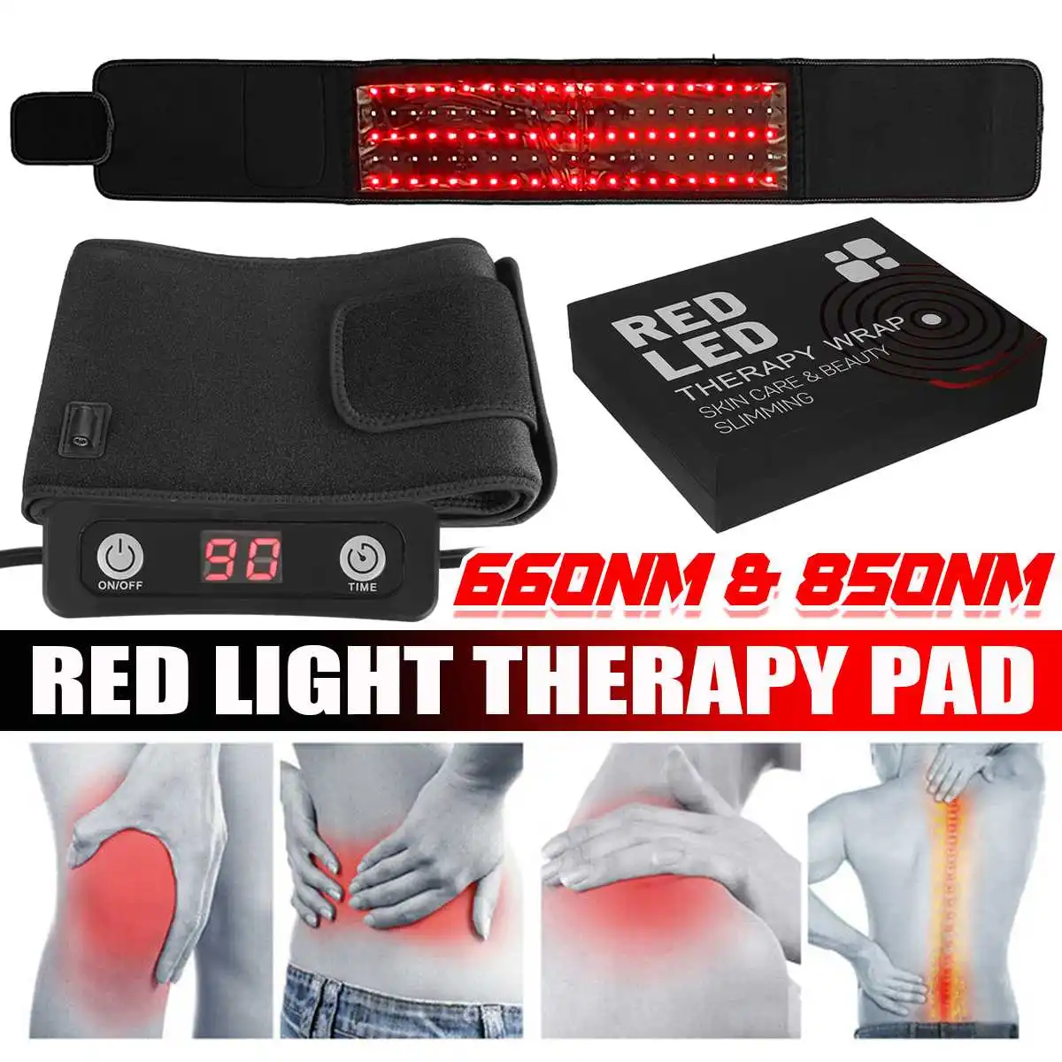 Red & Infrared LED Light Therapy Belt 850nm 660nm Back Pain Relief Belt