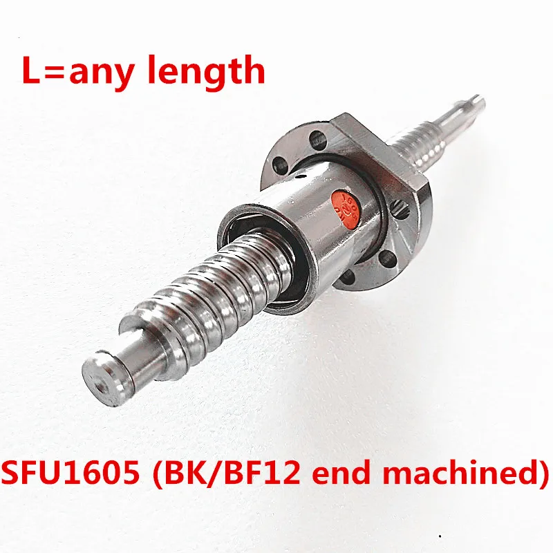 

16mm C7 cold rolled ball screw SFU1605 SFU1604 SFU1610 150/200/250mm ballscrew with RM1605 ball nut with BK12BF12 end machined
