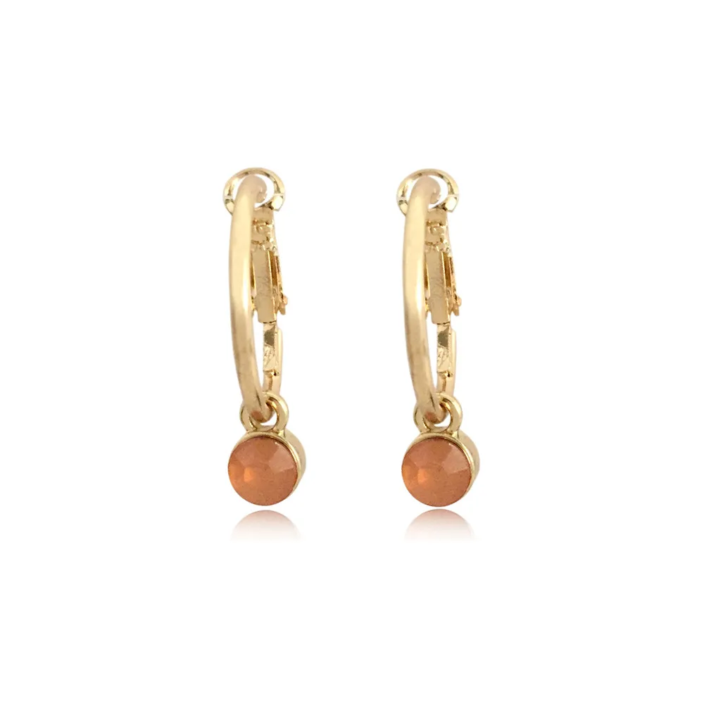 ZE28271-2PINK Сексуальная серьга аксессуары маленькие золотистые серьги-кольца Модные 5 цветов акриловые каменные серьги - Окраска металла: ZE28271-2PINK