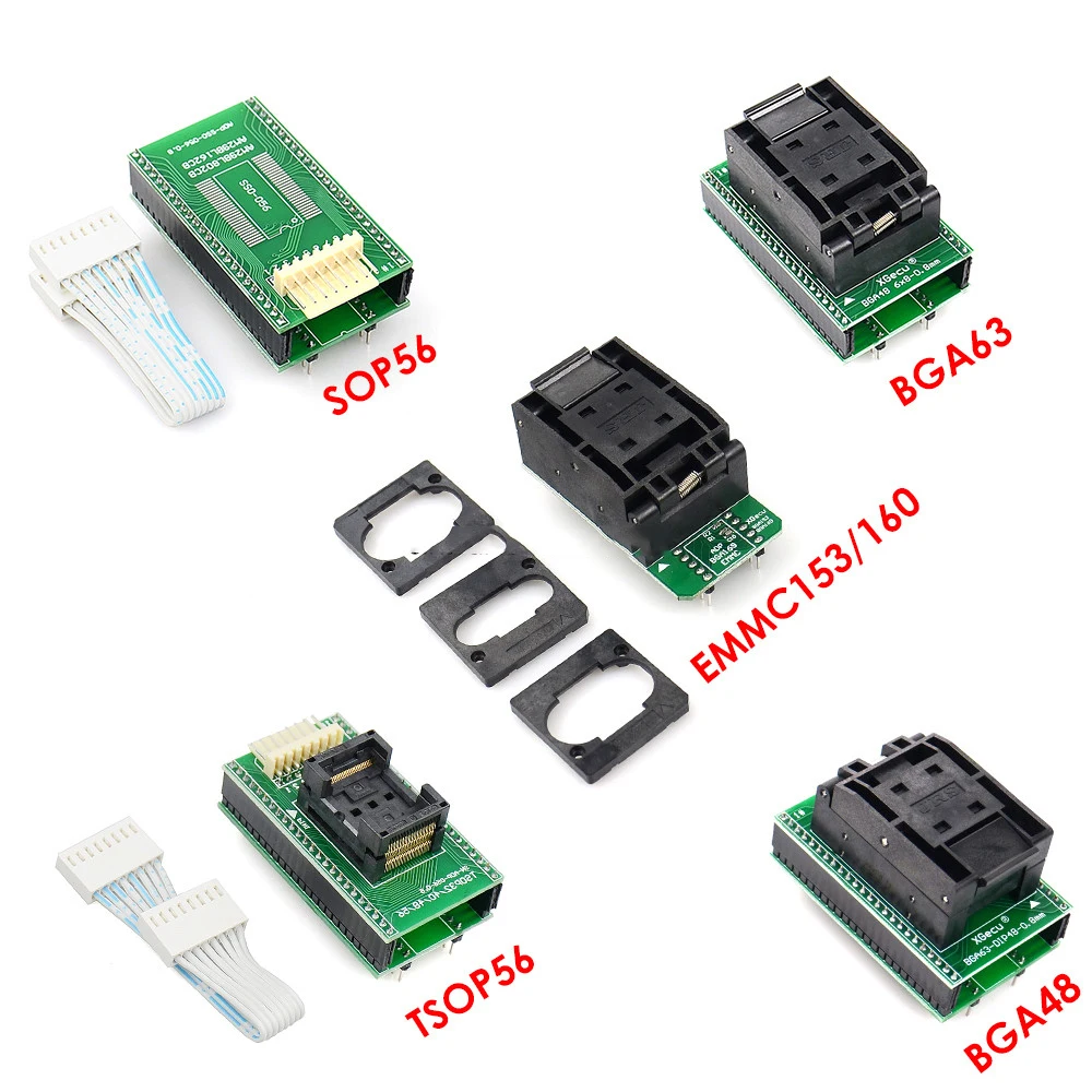

XGecu BGA63 TSOP56 BGA48 SOP56 EMMC153/160 Adapters for T56 Nand Programmer General Purpose Mini Caculator 100% Original