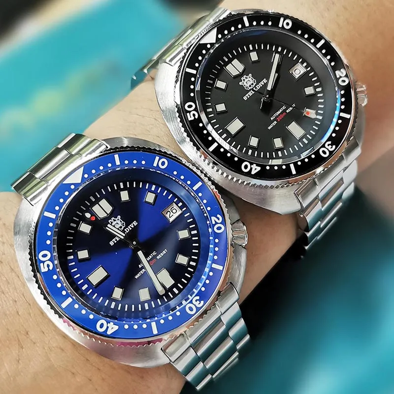 US $248.00 Steeldive Nh35 Automatic Watch 200m Diver Mechanical Watch Luxury Sapphire Crystal Luminous Driving Watches Men 2020 Undefined