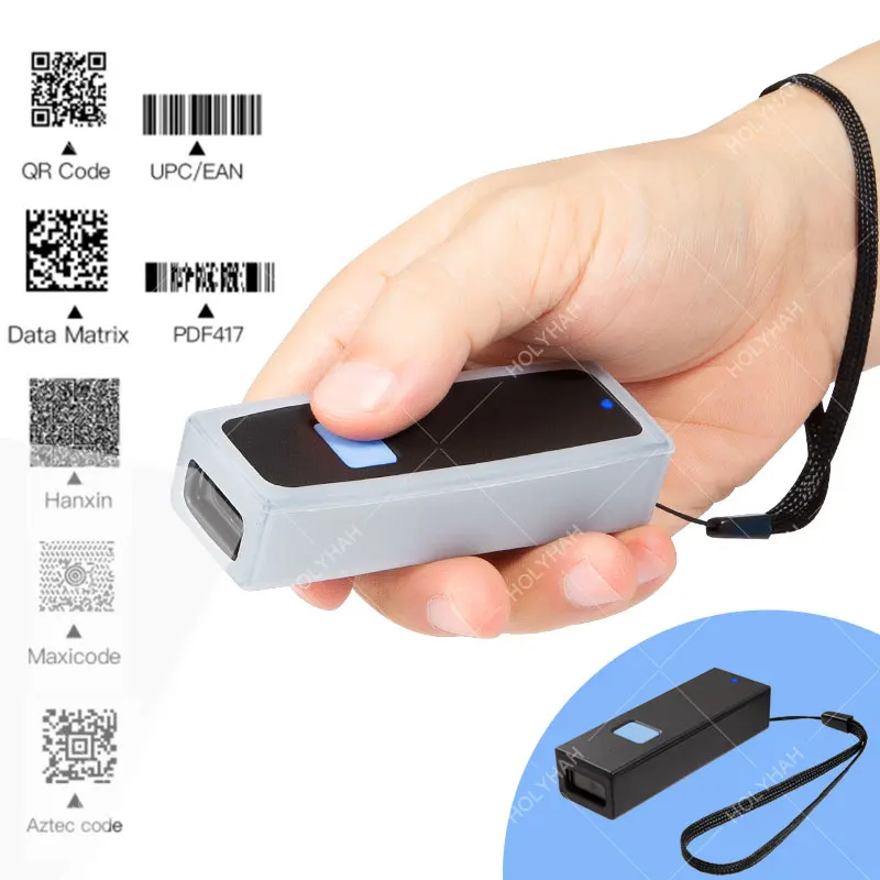 Беспроводной Bluetooth мини-сканер штрих-кодов Holyhah M2 CCD 2 4G для чтения табака 1D 2D QR PDF417
