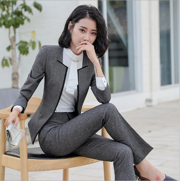Aggregate more than 78 womens grey trouser suit