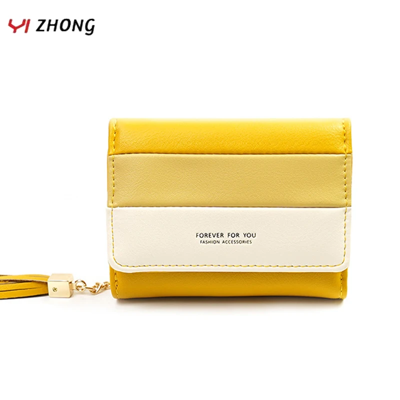 

YIZHONG Zipper Coin Pocket Women Wallet Leather Card Holder Brand Designer Wallets Female Purses Portfel Short Purse Cartera