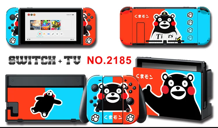 1set New Cute Anime Full Body Sticker for NS Switch Protective Cover Skin Colorful Art for Game Console Joy-Con Controller Decor