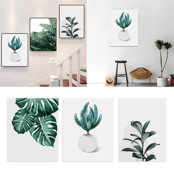 

Oil Painting By Numbers Leaf Plant Kits Drawing Canvas HandPainted DIY Kits Pictures By Numbers Still Life Home Decoration