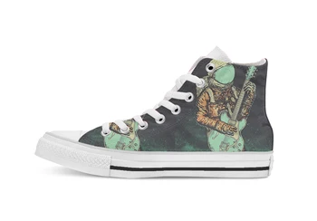 

Alone In My Space Novelty Design High Top Canvas Custom Shoes flat Casual shoes Drop Shipping