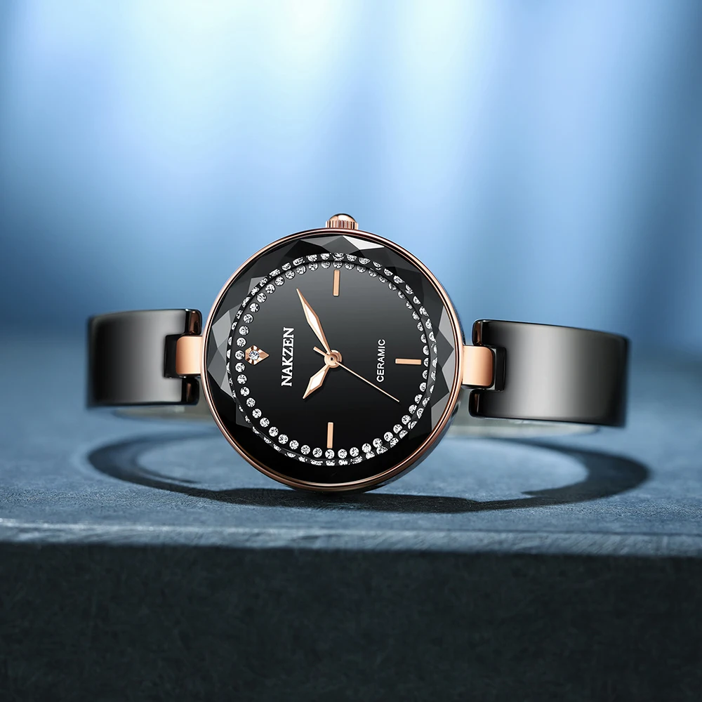 Ladies Clock New Simple Women Feminino Watches Luxury Relogio Watch Brand Fashion Watch Ceramic Waterproof NAKZEN Women Top