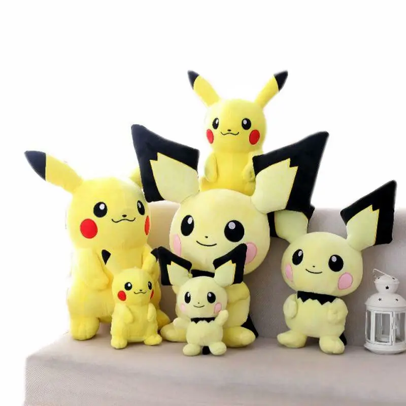 

11.8"~25" Pichu Pikachu Stuffed Anime dolls Japan Game Figure Pikachu plush toys for Boy Children Birthday Present high quality