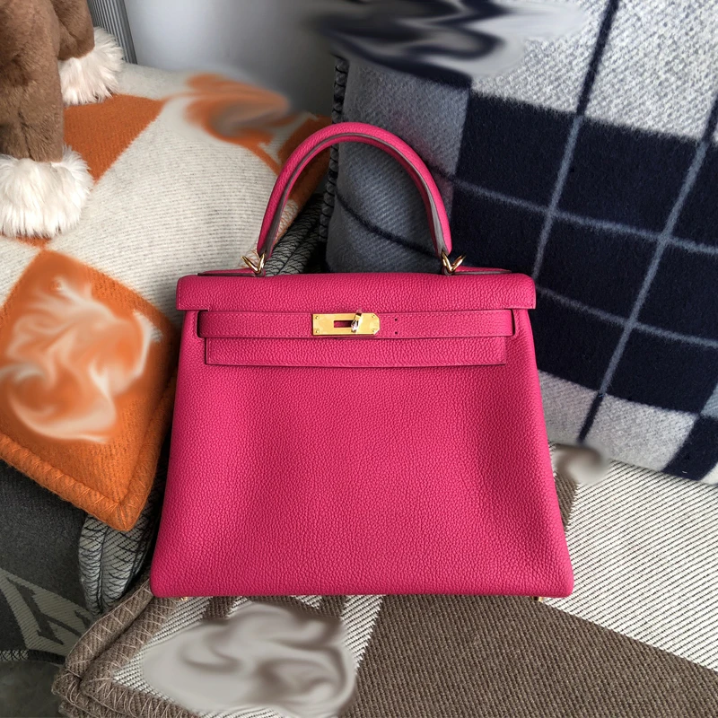 Роскошные женские сумки, дизайнерские сумки из натуральной кожи, Подиумные женские европейские брендовые сумки высокого качества - Цвет: Фиолетовый